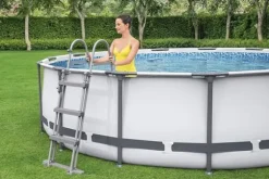 Bestway Steel Pro Max 457x122 cm Rund Overjordisk Pool Sæt med Pumpe, Stige og Dække