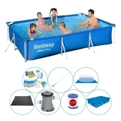 Bestway Steel Pro Rektangulær 300x201x66 cm - Blå - Deluxe