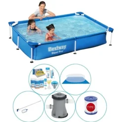 Bestway Steel Pro 221x150x43 cm - Pool plus tilbehør