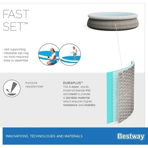 Bestway Swimming Pool Fast Sæt - 457x84 cm - Svømmebassin sæt