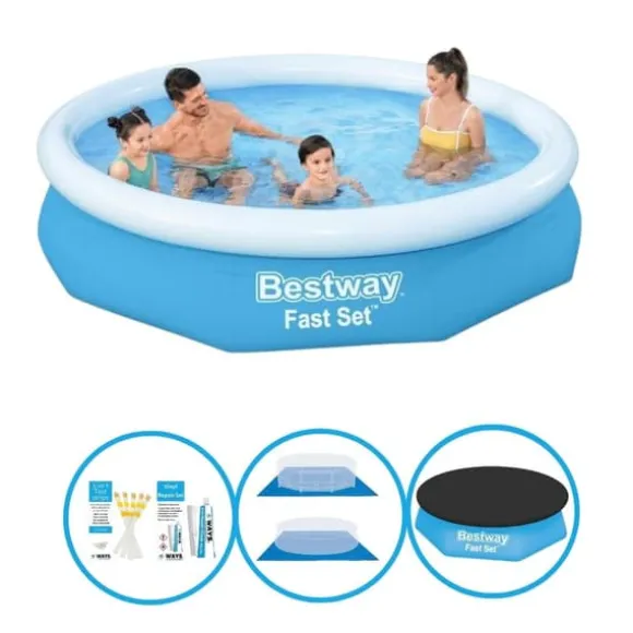 Bestway Swimming Pool Fast Sæt 305x66 cm - Inklusiv tilbehør