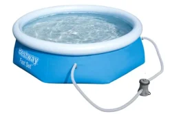 Bestway swimmingpool - Fast sæt - 244 x 66 cm - Inklusiv WAYS vedligeholdelsespakke og filterpumpe