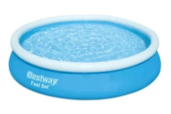Bestway swimmingpool - Hurtigt sæt - 366 x 76 cm - Inklusiv WAYS vedligeholdelsespakke, filterpumpe og jordklud