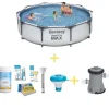 Bestway swimmingpool - Steel Pro MAX - 366 x 76 cm - Inklusiv solsejl, filterpumpe og filter