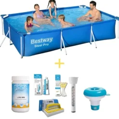 Bestway swimmingpool - Steel Pro - 300 x 201 x 66 cm - Inklusiv WAYS vedligeholdelsespakke