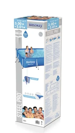 Bestway swimmingpool - Steel Pro - 300 x 201 x 66 cm - Inklusiv WAYS vedligeholdelsespakke