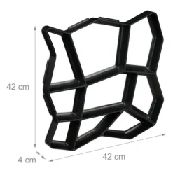 Betonform, 4x42x42 cm, Sort