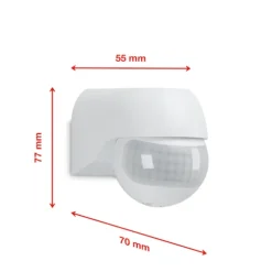 BEVÆGELSES- OG SKUMØRINGSSENSOR 180° - UDENDØRS - IP44 - HVID - SENSOR 12m