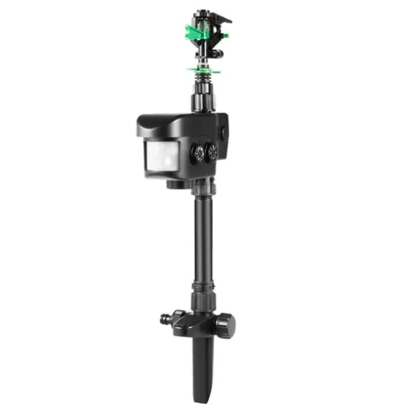 Bevægelsesaktiveret sprinkler, solcelledrevet, dyreafskrækkende,sort