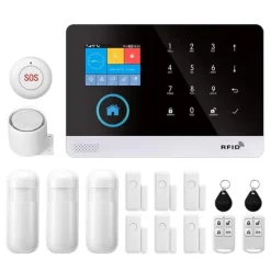 Bevægelsesdør Magnet Sensor Alarm System, Smart Home Integration, Forbedret Sikkerhed,EU Stik, 2G GSM Kit D