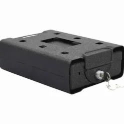 Bil Safe med lås - Robust metalboks til værdigenstande | Farve: Sort | Størrelse: 21.8x16x7 cm