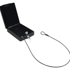 Bil Safe med lås - Robust metalboks til værdigenstande | Farve: Sort | Størrelse: 21.8x16x7 cm