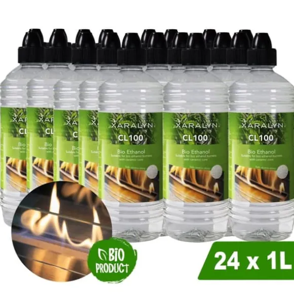 Bioethanol CL100 (24X 1 liter) - 100 % ren bioethanol - Lugtfri - Hollandsk oprindelse - Miljøvenligt brændstof
