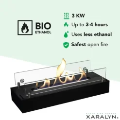 Bioethanolbrænder L med indbygget profil - sikker og nem installation - 3 KW varme