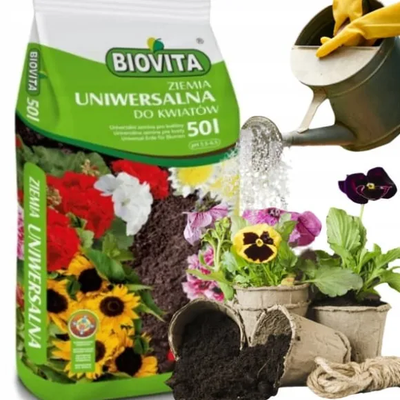 BIOVITA UNIVERSAL BLOMSTERJORD 50 LITER MED GØDNING
