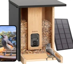Birdfy Feeder Bamboo med AI-drevet fuglegenkendelse + solpanel