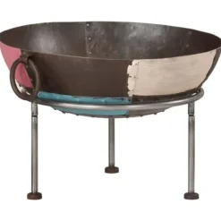 Bålfad i jern 55x55x38 cm - Stabilt og transportabelt | Farve: Sort