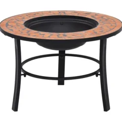 Bålfad i mosaik 68 cm - Dekorativt bålsted til have | Farve: Terracotta