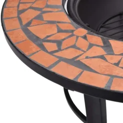 Bålfad i mosaik 68 cm - Dekorativt bålsted til have | Farve: Terracotta