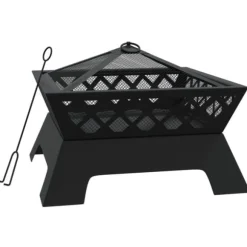 Bålfad med ildrager - Dyb skål til hyggelige fremstød | Størrelse: 50 cm | Materiale: Stål