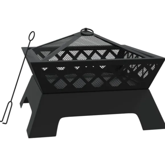 Bålfad med ildrager - Dyb skål til hyggelige fremstød | Størrelse: 50 cm | Materiale: Stål