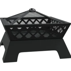 Bålfad med ildrager - Dyb skål til hyggelige fremstød | Størrelse: 50 cm | Materiale: Stål