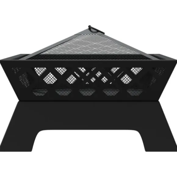 Bålfad med ildrager - Dyb skål til hyggelige fremstød | Størrelse: 50 cm | Materiale: Stål
