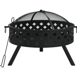 Bålfad med ildrager - Stål | 58 cm | XXL