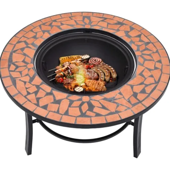 Bålfad mosaik 68 cm keramik terracottafarvet - Ildsted - Ildsteder - Home & Living