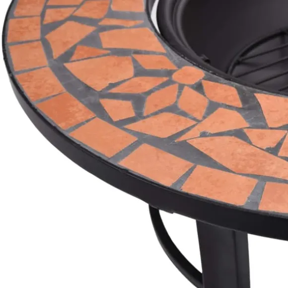 Bålfad mosaik 68 cm keramik terracottafarvet - Ildsted - Ildsteder - Home & Living