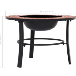 Bålfad mosaik 68 cm keramik terracottafarvet - Ildsted - Ildsteder - Home & Living