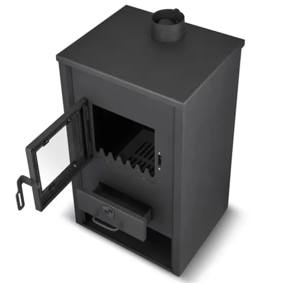 BLIST B2E Moderne Design Træbrændeovn med Vandmantel - 15 kW, Miljøvenlig Opvarmning til Designbevidste Hjem