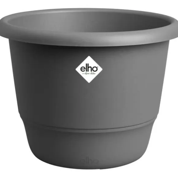 Blomkruka - ELHO - Amiga Round 25 - Svart - L 25 x B 24,5 x H 18 cm - Utomhus - 100% återvunnet