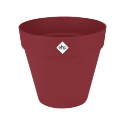 Blomkruka - Elho - Loft Urban Round - Hjul 50 - Röd - L 49 x B 48,5 x H 45 cm - Utomhus - 100% återvunnen
