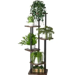 BLOMSTERBED METALSTATIV STÅENDE LOFTPLANTEHYLDE 132 CM [BLOMSTERBED2]