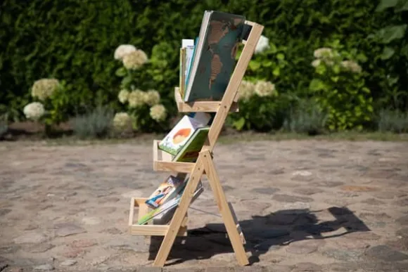 Blomsteretage /100x52x52 cm/ Naturligt træ