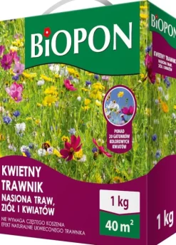 BLOMSTERGRÆS - BLANDING AF GRÆS, URTER OG BLOMSTERFRØ 1 KG - BR BIO-1931