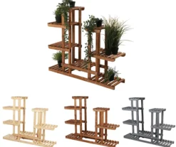 Blomsterkrukke af træ til hjemmet RKB /95x116x25/ Brun