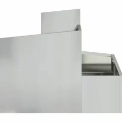 Blomsterkrukke i sølv galvaniseret stål - Moderne design | Størrelse: 60x60x50 cm
