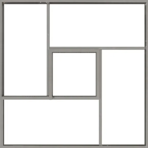 Blomsterkrukke i sølv galvaniseret stål - Moderne design | Størrelse: 60x60x50 cm