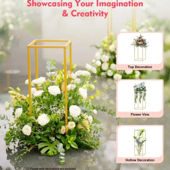 Blomster-/Plantestativer - Bord/selvstående display - 4-pak - 10 kg pr. stativ - Stål & plast - DIY placering til bryllup/dekoration