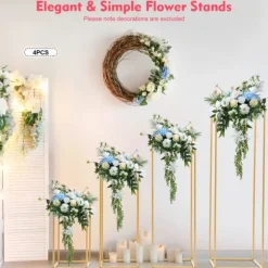 Blomster-/Plantestativer - Bord/selvstående display - 4-pak - 10 kg pr. stativ - Stål & plast - DIY placering til bryllup/dekoration