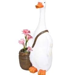 Blomsterpotte, 32x18x60 cm, Hvid Brun