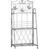Blomsterstand i metal, 3 niveauer blomsterhylde, 44×25×96 cm, dekorativ & pladsbesparende, sølvgrå