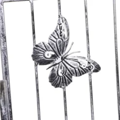 Blomsterstand i metal, 3 niveauer blomsterhylde, 44×25×96 cm, dekorativ & pladsbesparende, sølvgrå