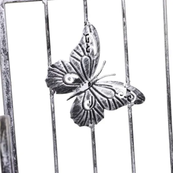 Blomsterstand i metal, 3 niveauer blomsterhylde, 44×25×96 cm, dekorativ & pladsbesparende, sølvgrå