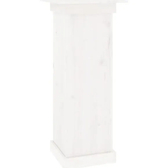 Blomsterstander i massivt fyrretræ - Trendy blomsterstativer | Størrelse: 40x40x90 cm | Farve: Hvid