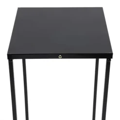 Blomsterstander 2-pak - Firkantet krukkestativ/display - Metal - Inde/ude - Fritstående - Til stue, terrasse, have, bryllup - Sort