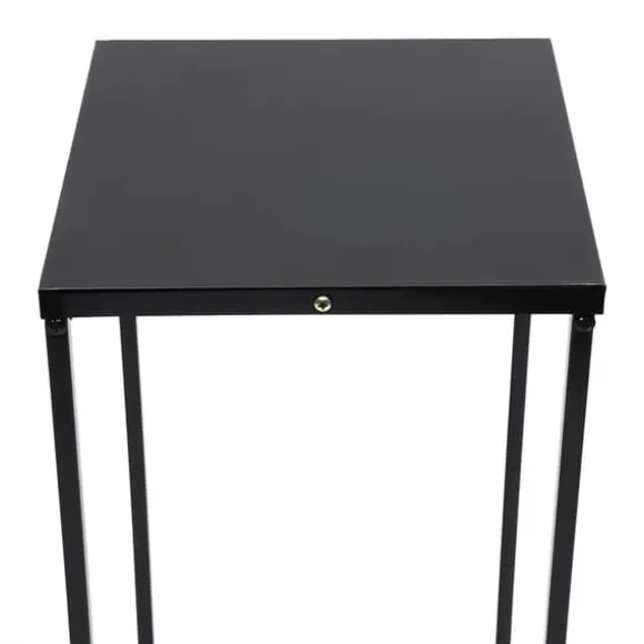 Blomsterstander 2-pak - Firkantet krukkestativ/display - Metal - Inde/ude - Fritstående - Til stue, terrasse, have, bryllup - Sort