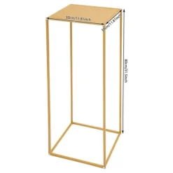 Blomsterstander til Bryllup - Rektangulær Geometrisk Metalstativ - 10-Pak - 30×30×80 cm - Str. L - Guld